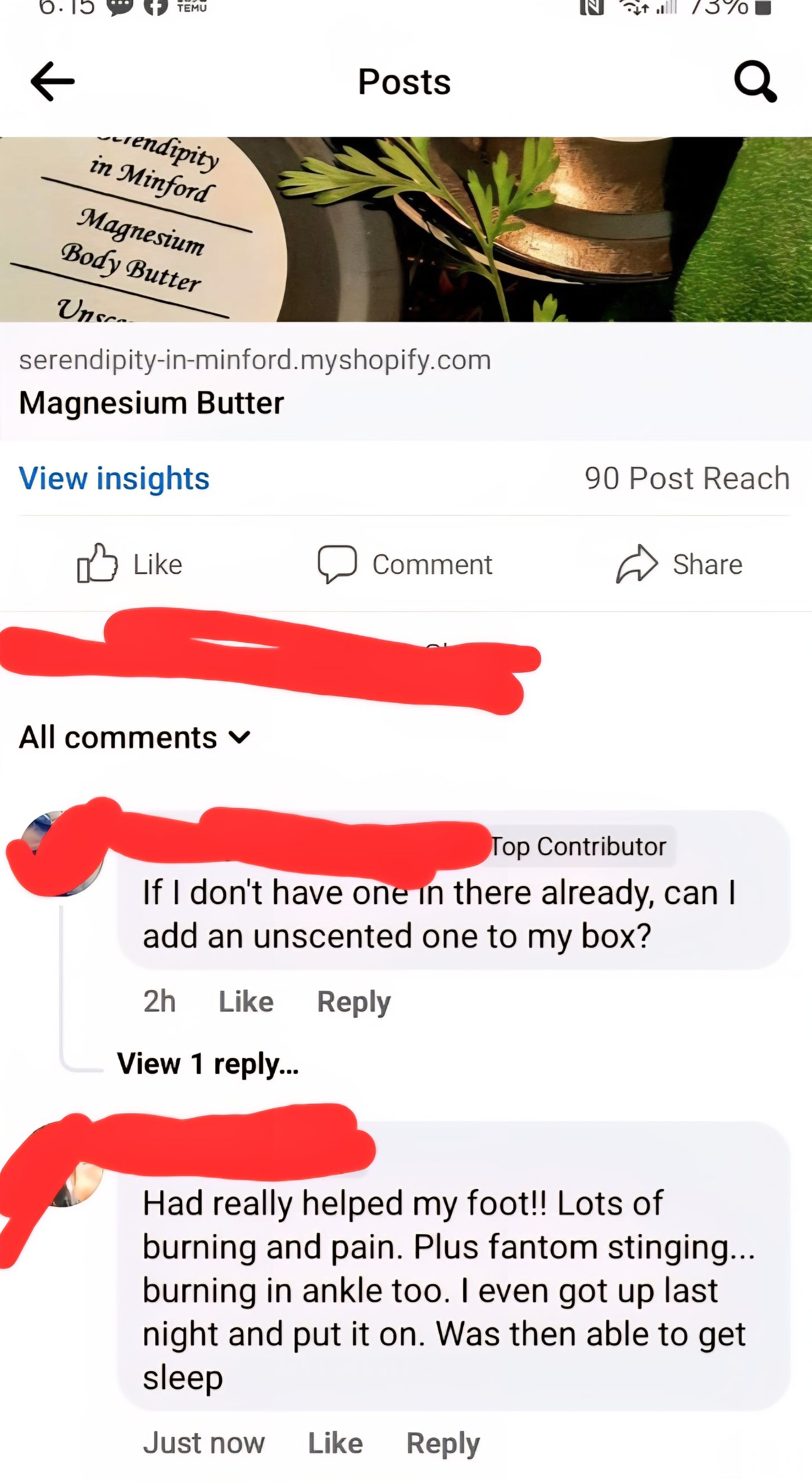 Magnesium Butter- may melt in shipment, read description!